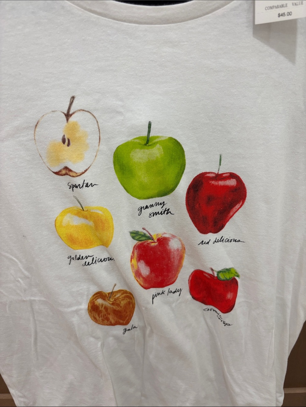 J. Crew White Apple Print Tee - Picture 4 of 4